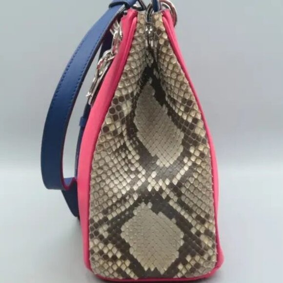 CHRISTIAN DIOR DIORISSIMO MULTICOLOR CALFSKIN+PYTHON SKIN-MEDIUM-100% AUTHENTIC! - Picture 4 of 13